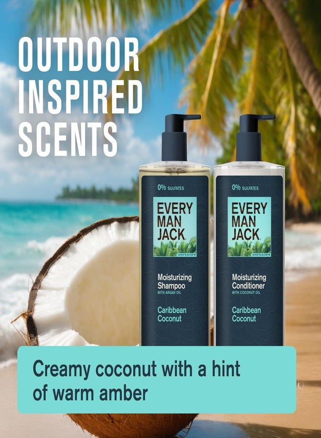 Every Man Jack Men's Shampoo and Conditioner Set - Caribbean Coconut - Made w/Plant Powered Moisturizing Ingredients like Coconut & Argan Oil - 16 fl oz (2 Pack) - Image 5